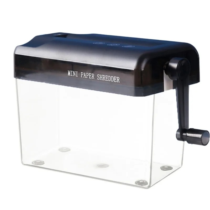 Paper Shredder Micro - Durable Mini Hand-Cranked Manual Paper Shredder