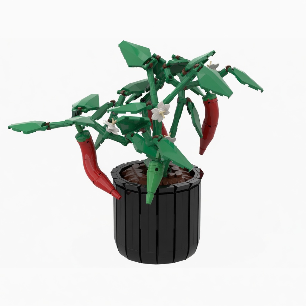 Home Office Building - MOC Creative Red Chili Potted Plant