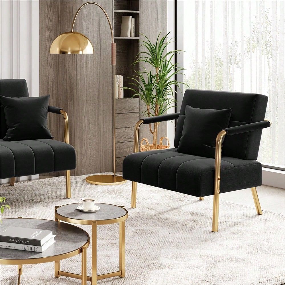 Home Office Cozy - 1pc Upholstered Accent Chair Modern Velvet