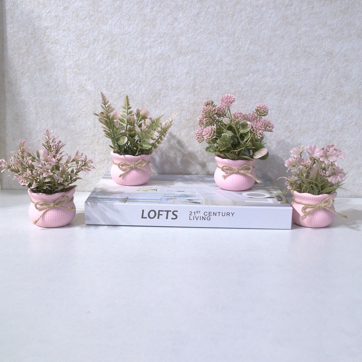 Mini Artificial Pink Series Fl - Plant Desk Mini 评论和价格