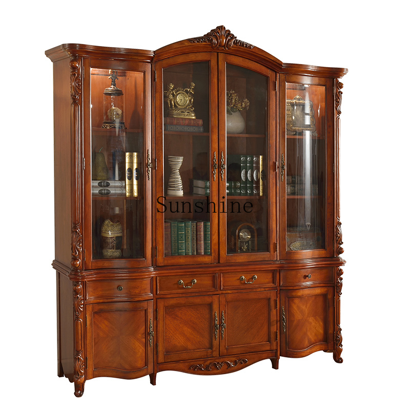 American solid wood four-door  - Bookcase Wood Shelf 评论和价格
