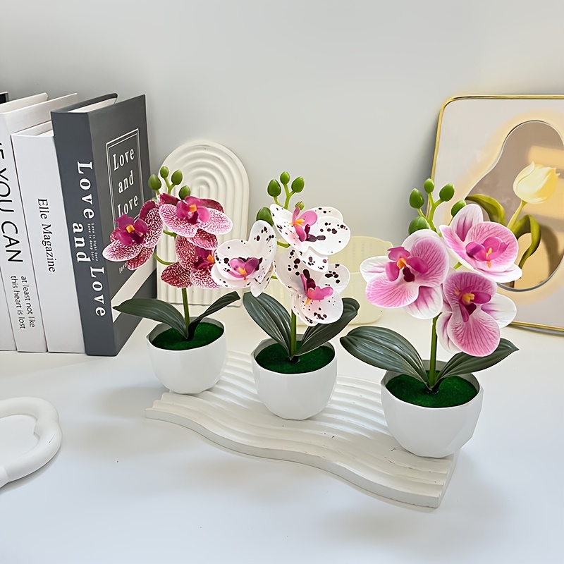 3pcs Artificial Phalaenopsis O - Plant Desk Mini 评论和价格
