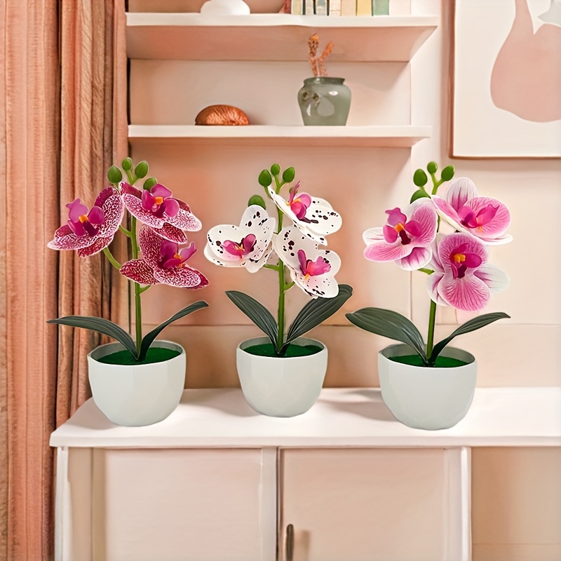 3pcs Artificial Phalaenopsis O - Plant Desk Mini 评论和价格