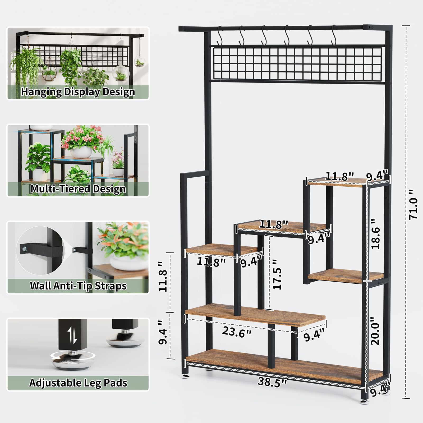 Modern Garden Living Room Meta - Bookcase Wood Shelf 评论和价格