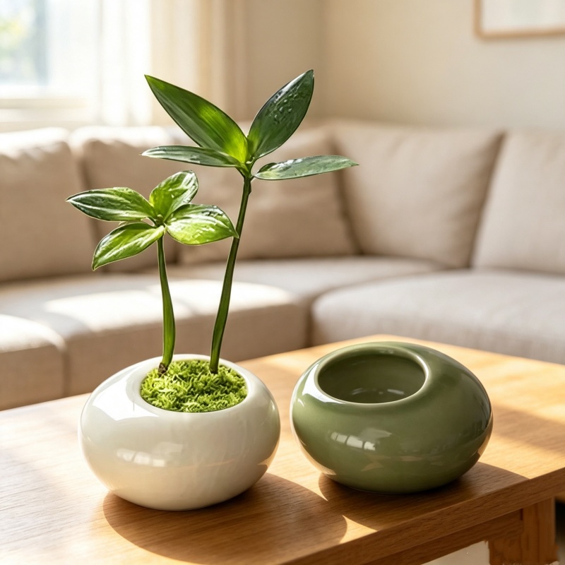 Mini Ice Crack Glazed Plant Po - Plant Desk Mini 评论和价格
