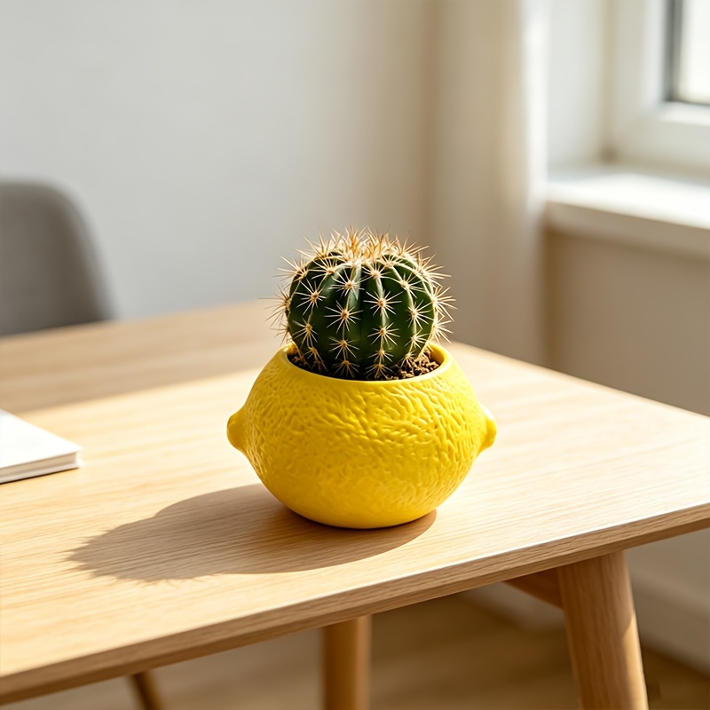 Lemon Shape Decorative Planter - Plant Desk Mini 评论和价格