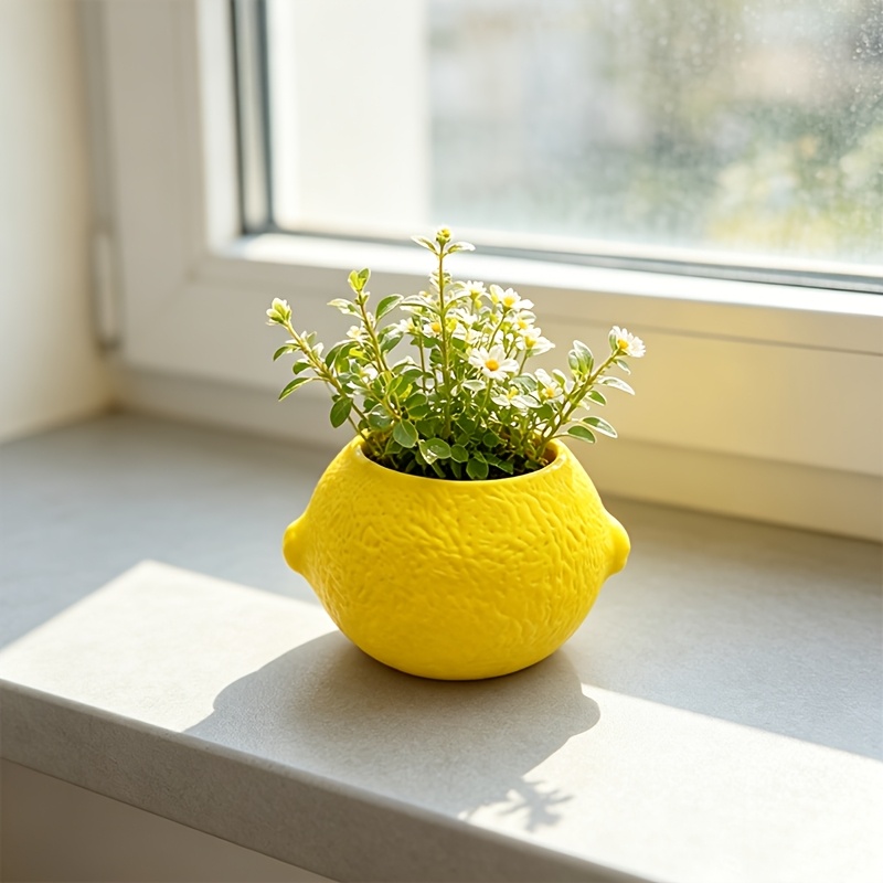 Lemon Shape Decorative Planter - Plant Desk Mini 评论和价格