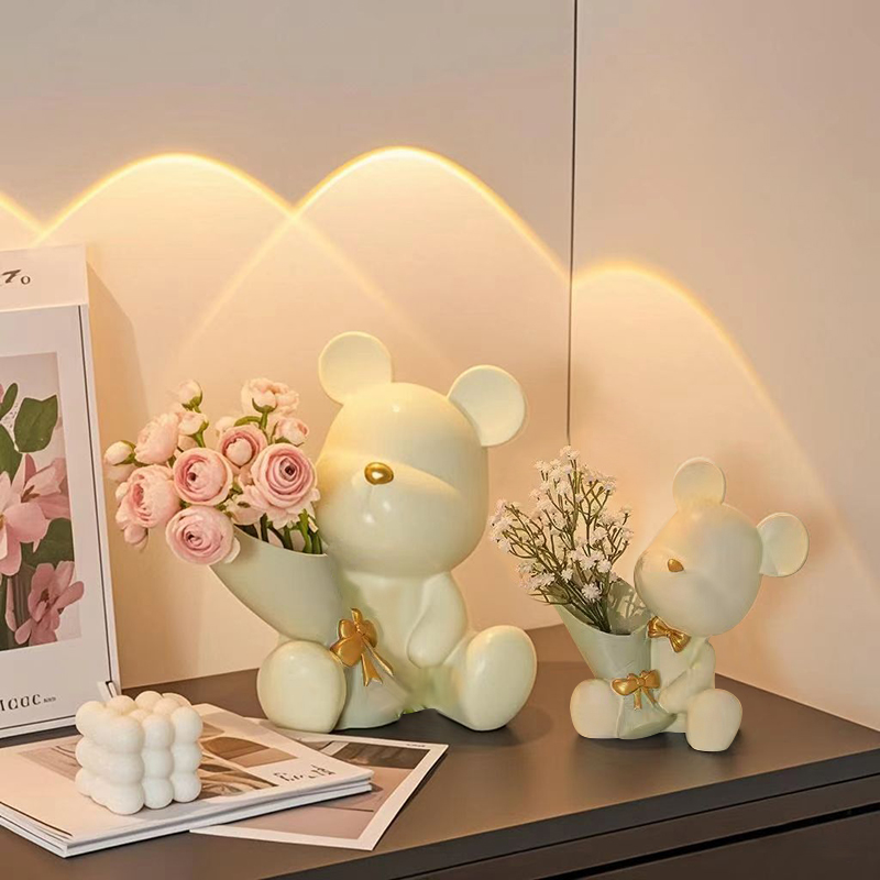 Cute Mini Little Bear Vase Cre - Plant Desk Mini 评论和价格