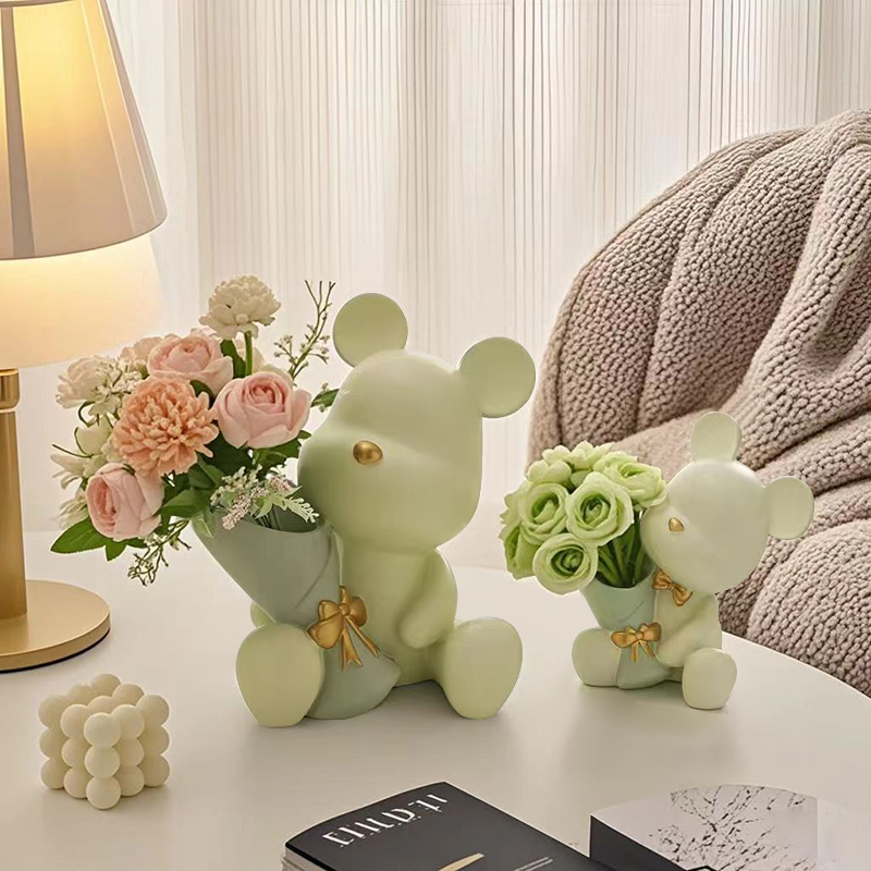 Cute Mini Little Bear Vase Cre - Plant Desk Mini 评论和价格