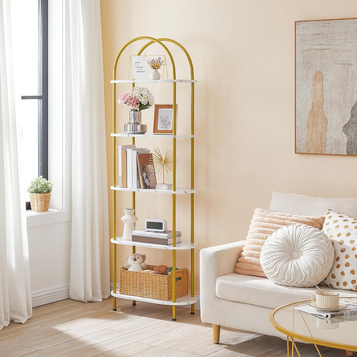 HOOBRO 5 Tier Open Bookshelf,  - Bookcase Wood Shelf 评论和价格