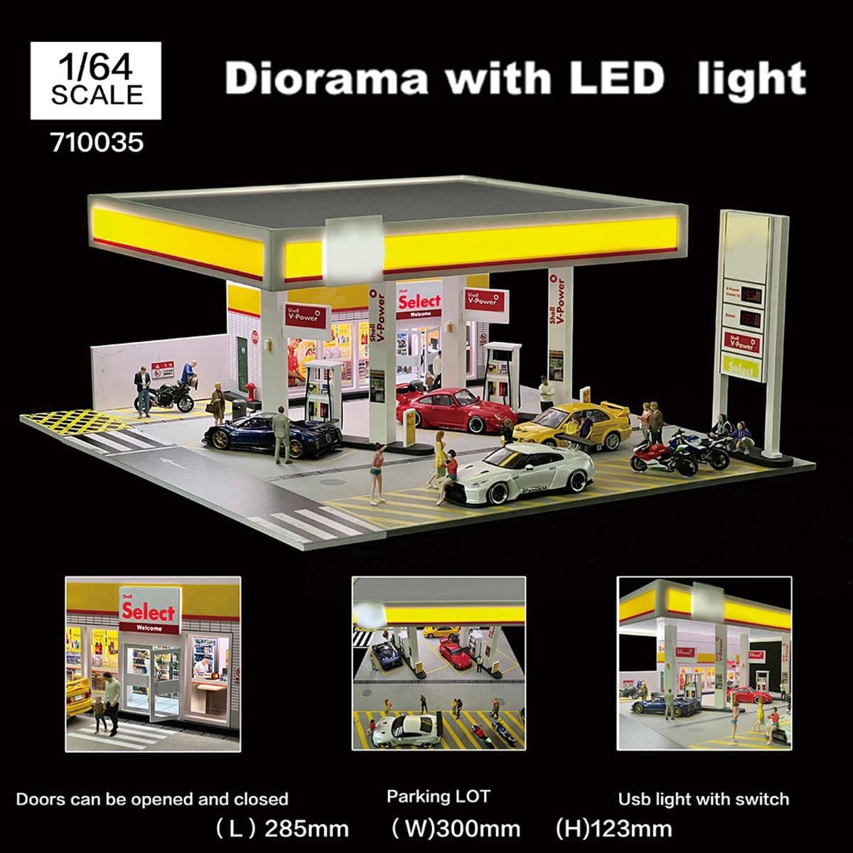 1/64 Scale Miniature Shell Gas - Home Office Building 评论和价格