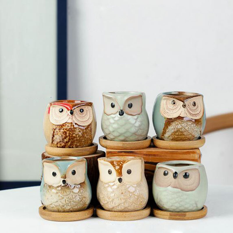6pcs/set Ceramic Flowerpot Set - Plant Desk Mini 评论和价格