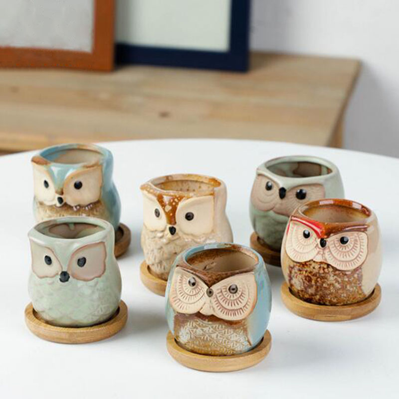 6pcs/set Ceramic Flowerpot Set - Plant Desk Mini 评论和价格