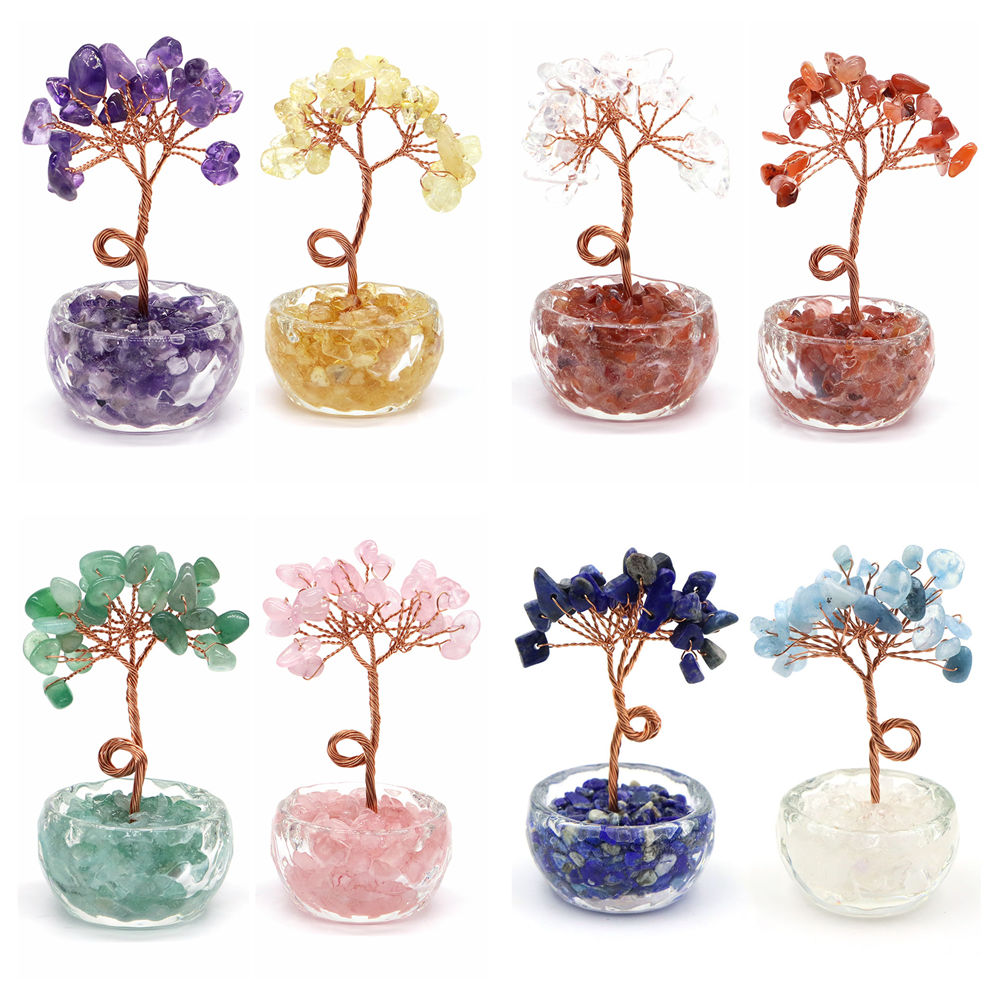 Natural Gemstone Crystal Lucky - Plant Desk Mini 评论和价格