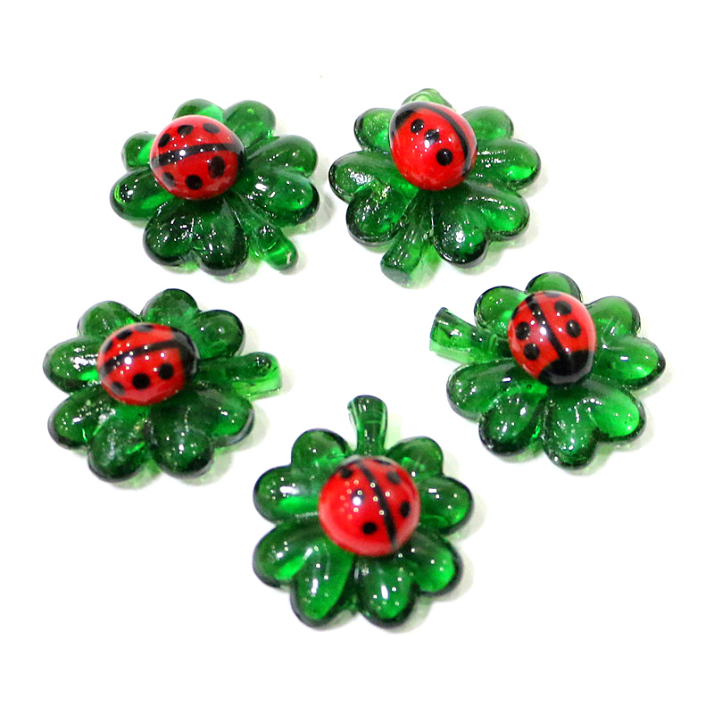 5pcs Green Mini Glass Four-Lea - Plant Desk Mini 评论和价格
