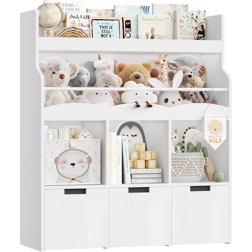 Kids Toy Storage Organizer wit - Bookcase Wood Shelf 评论和价格