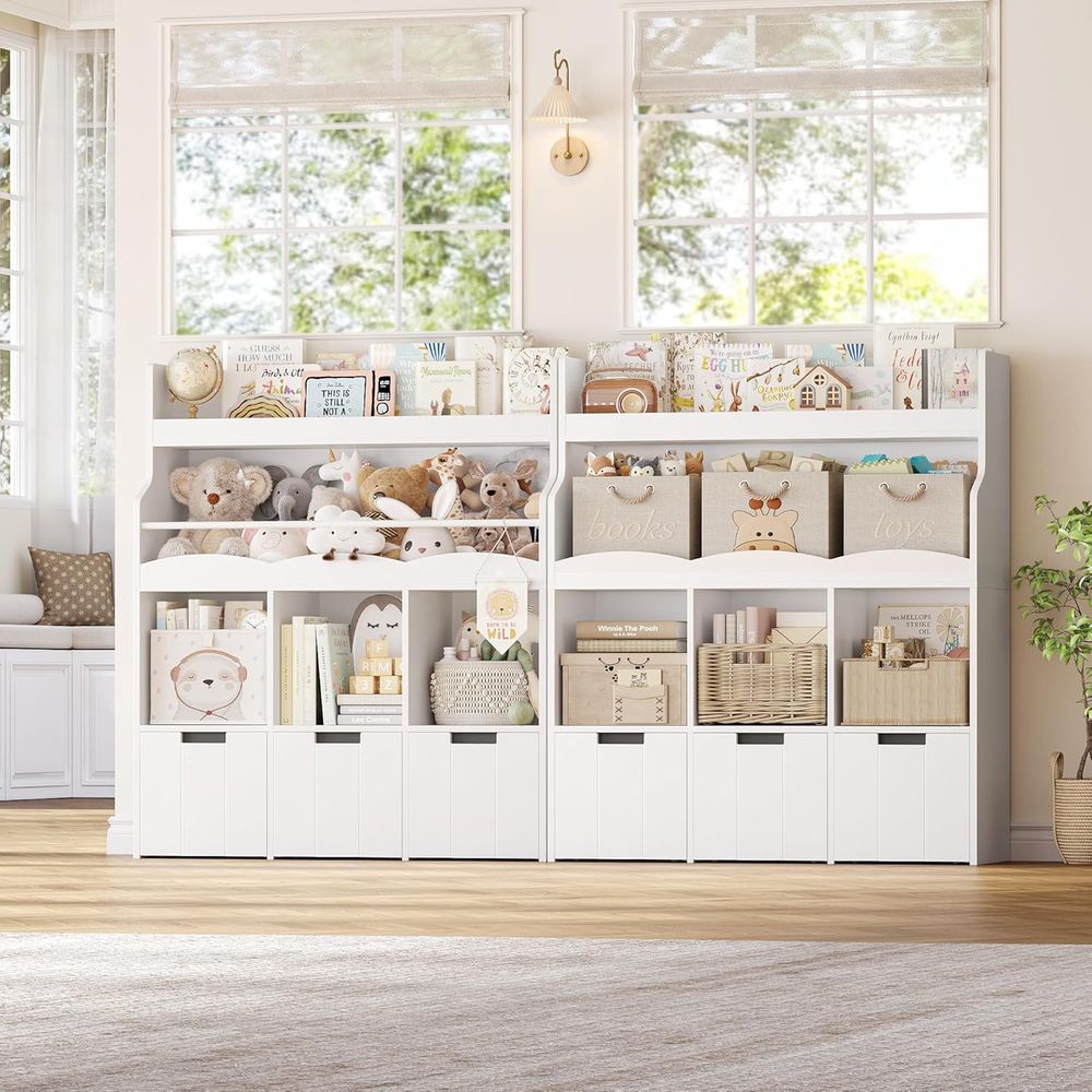 Kids Toy Storage Organizer wit - Bookcase Wood Shelf 评论和价格