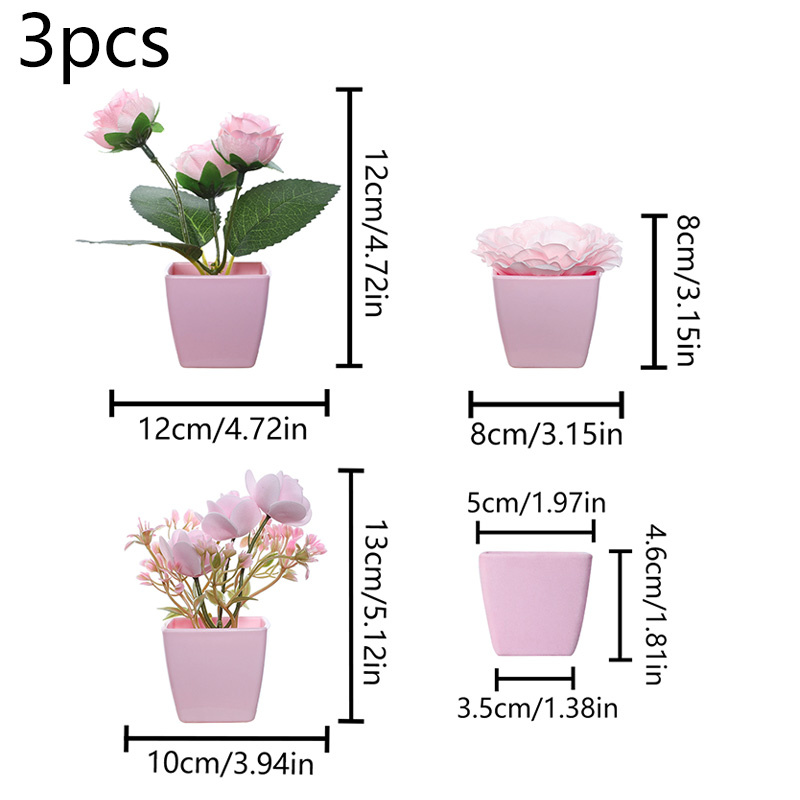 (A set of 3PCS) Simulated Mini - Plant Desk Mini 评论和价格
