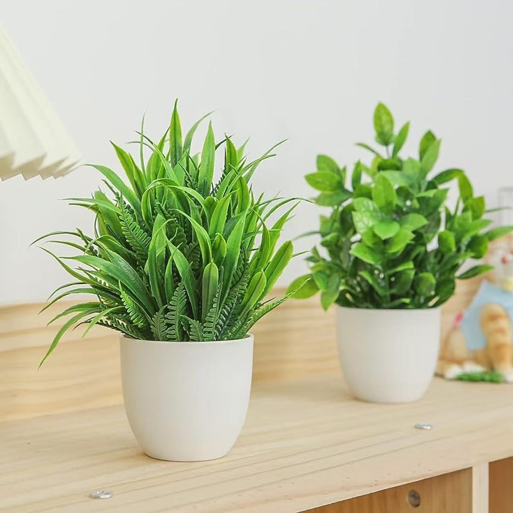 4pcs/set Mini Artificial Plant - Plant Desk Mini 评论和价格