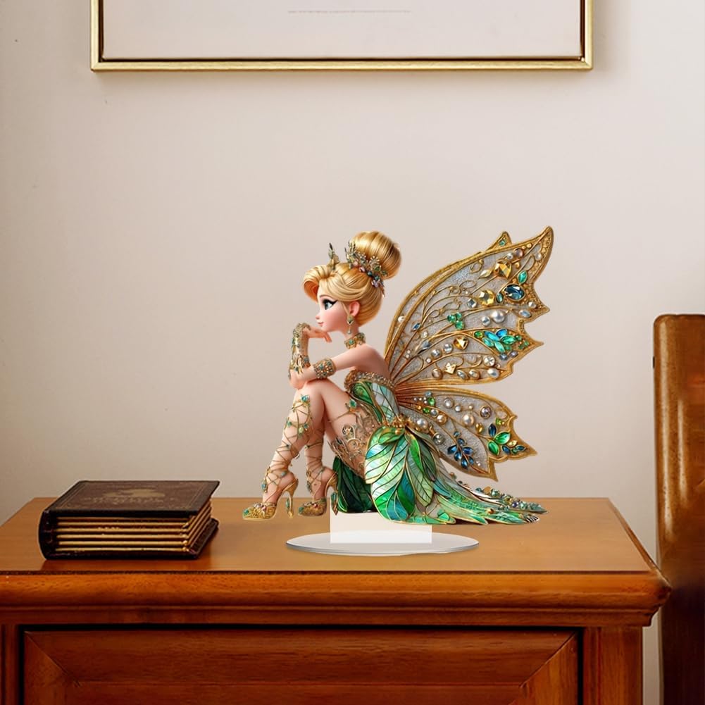 Mini Table Flower Fairy Statue - Plant Desk Mini 评论和价格